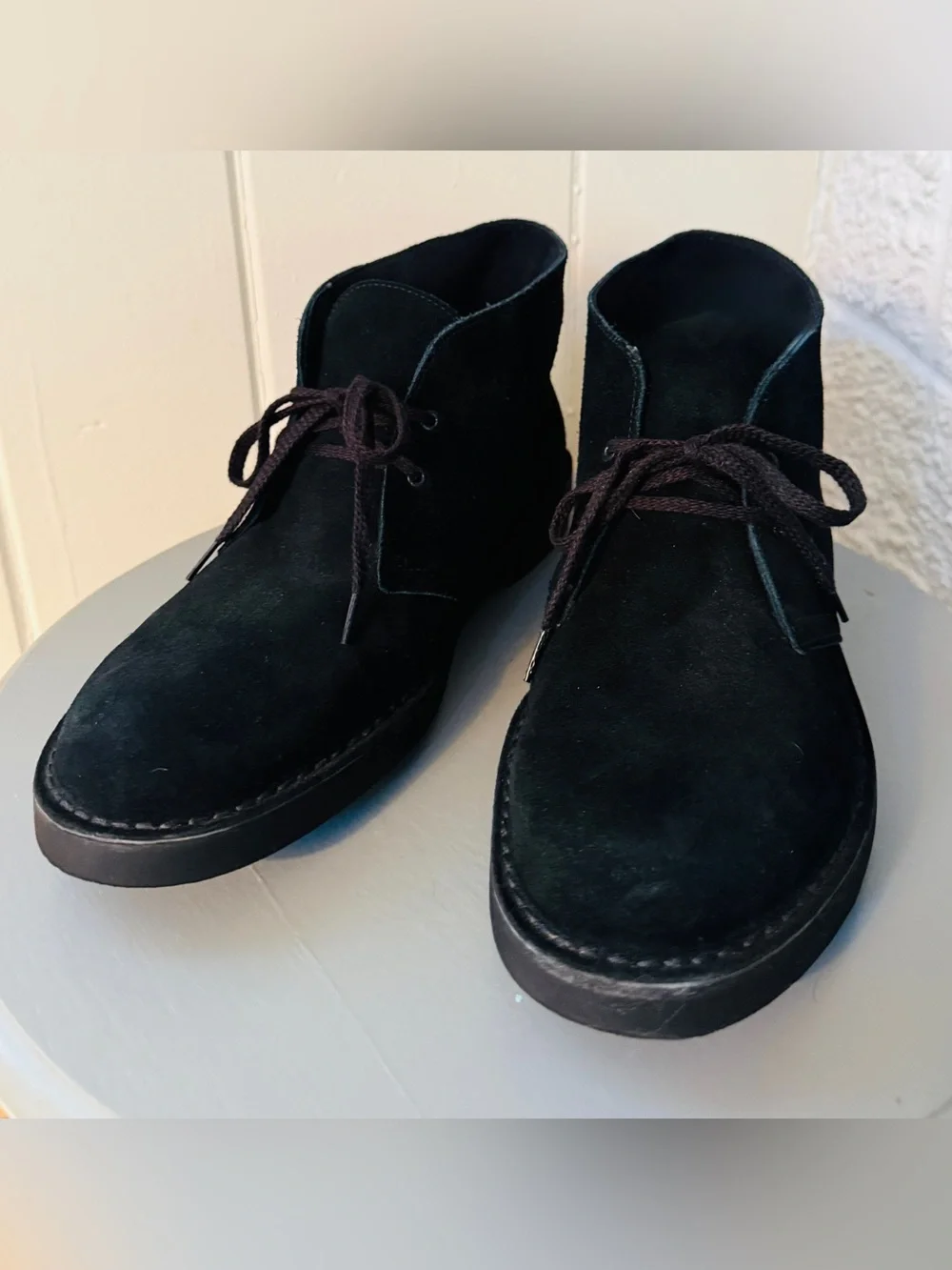 Clark's Black Suede Desert Chukka Boots  excellent